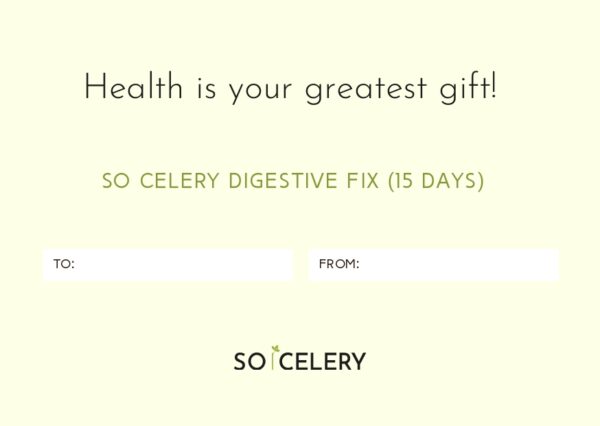 Celery juice gift card